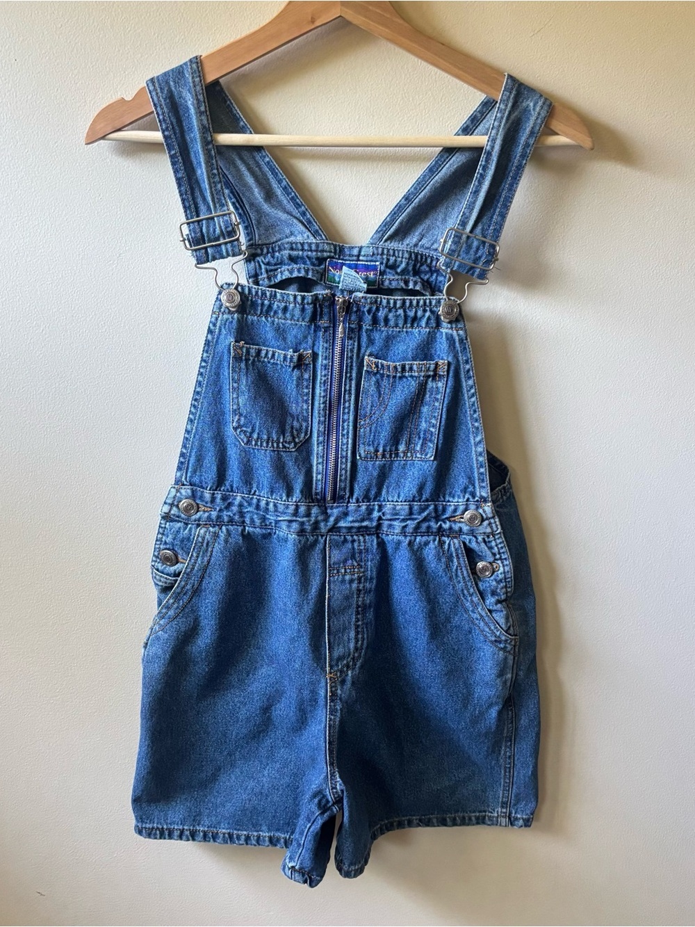 Northcrest Dark Blue Denim Overalls with Front Zip